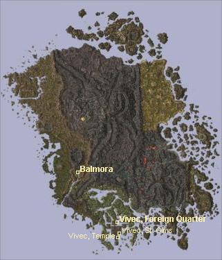 [Travel to Vivec Main Quest Map Locations, 321x375 (29 kb)]